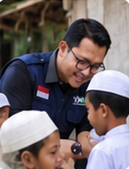 Relawan YAMB bersama anak-anak santri